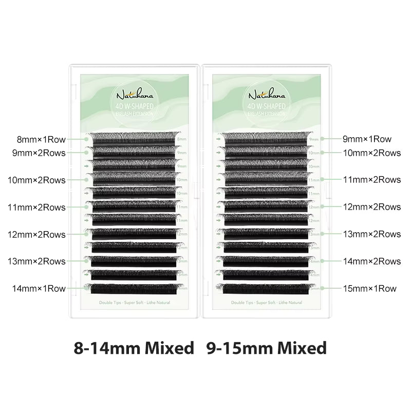 Natuhana® 7D W-Shape Eyelash C D L LU(M) Curl Colorful Lashes High Qual