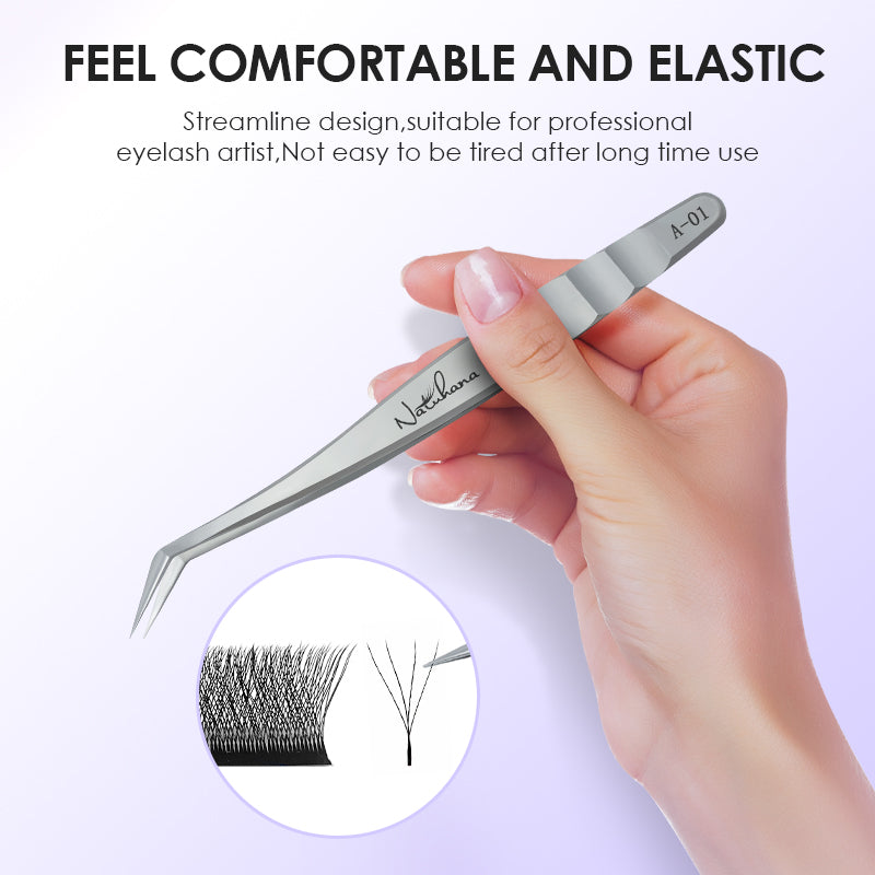 Natuhana Pro Lash Tweezers | Precision Eyelash Extension Tool