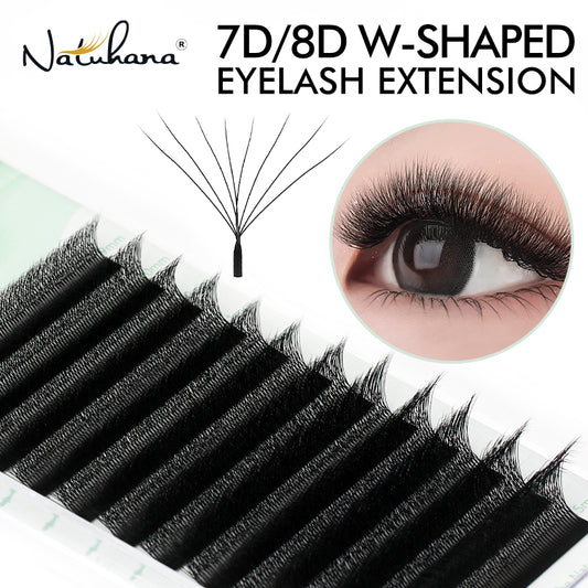 Natuhana® 8D W-образные ресницы, изгибы C, D, L, LU(M), цветные, высокое качество