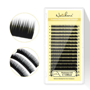 Natuhana® Pestañas Inferiores Naturales Suaves Pestañas Inferiores Curva J 5-8 Mix Mi