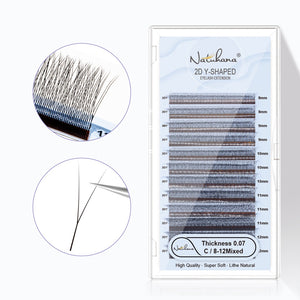 2D Y Single Tip Lashes | 12 Rows