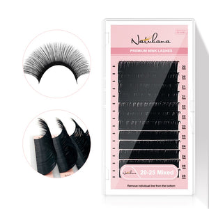 Natuhana® Pestañas de Visón de Longitud Mixta de 8-25mm Pestañas Alargadoras Normal L
