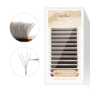 Brown 4D W-Shape Premade Volume Fan Lashes