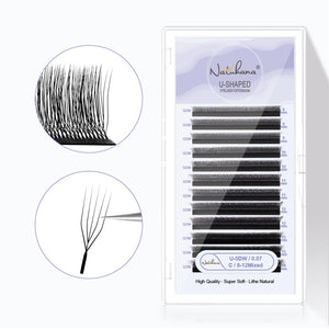 U-Shape 5D W Premade Volume Fan Lashes | 12 Rows