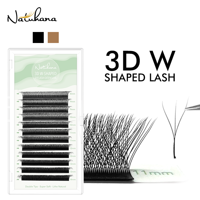 Natuhana® 4D W-образные накладные ресницы с изгибами C D L LU(M) Цветные ресницы Высокое качество