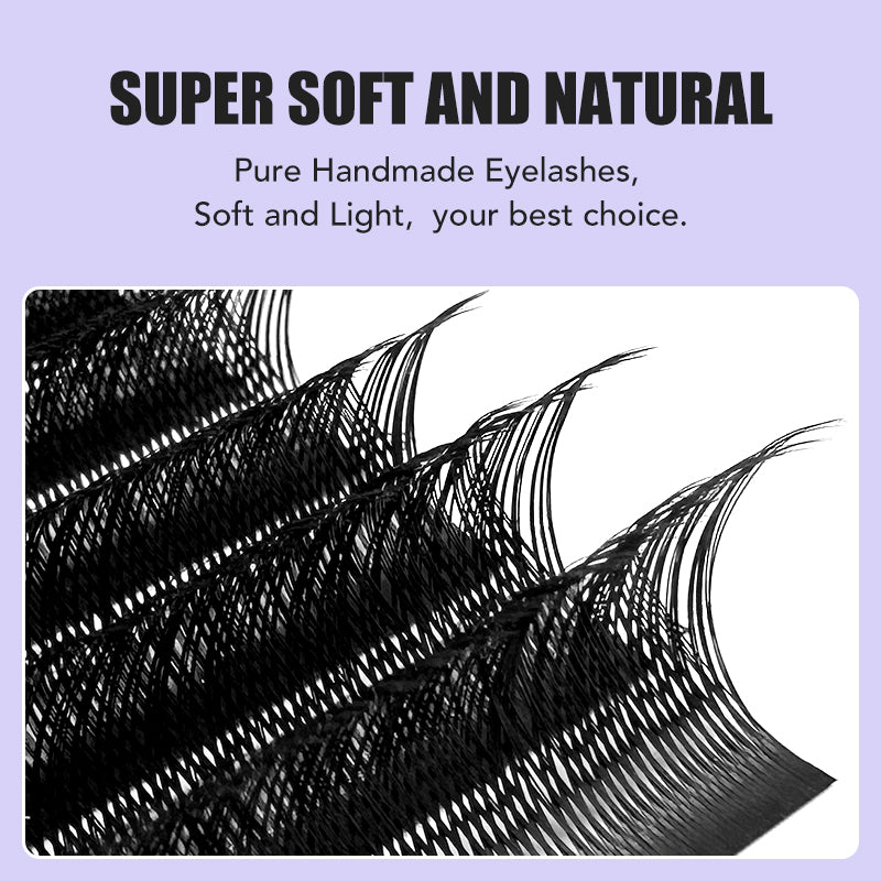 Extensiones de pestañas Natuhana® YY Shape C/D Curl Black Y Pestañas Premade V