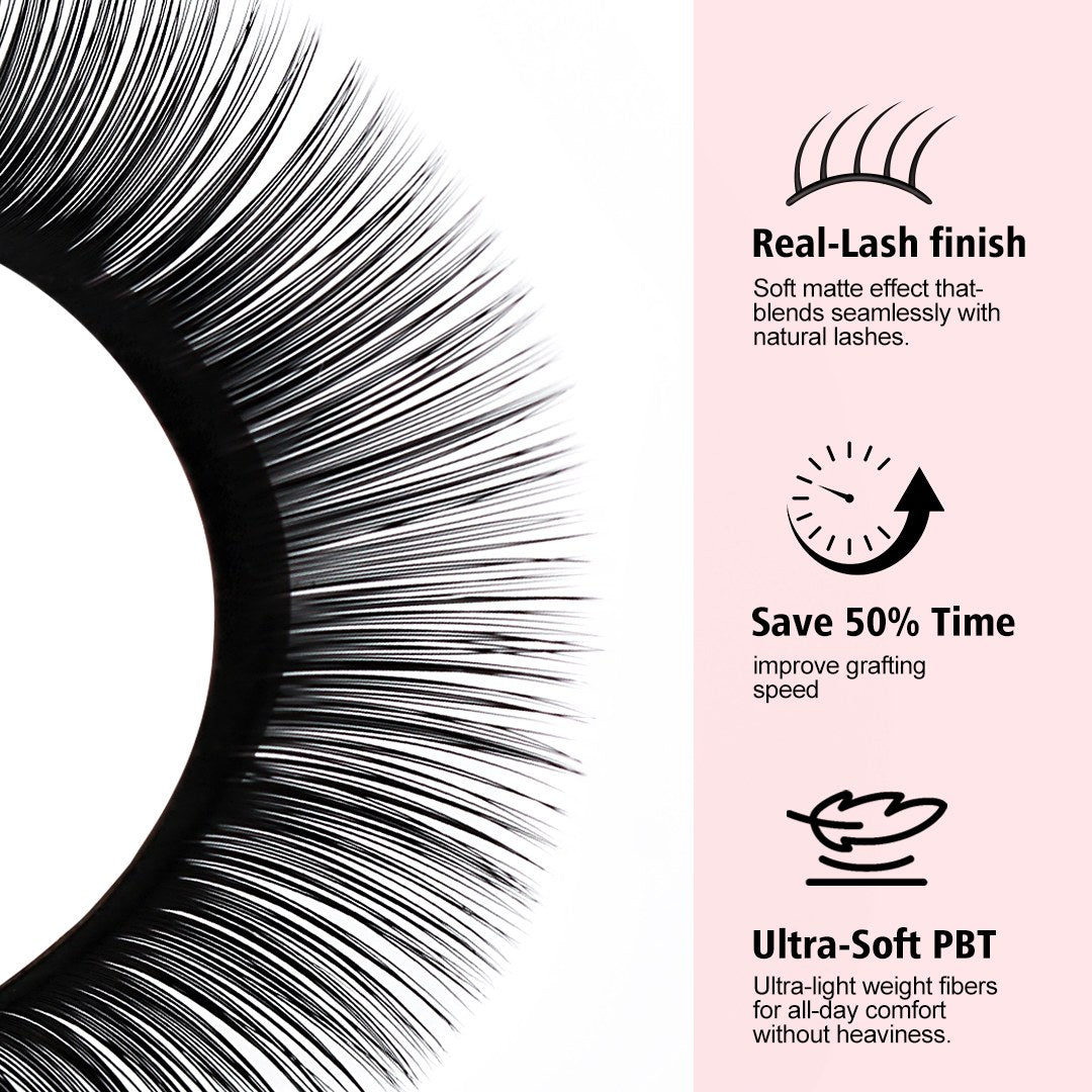 وصلات رموش كلاسيكية (مقاسات متنوعة 8-15mm / 16 صفًا)
