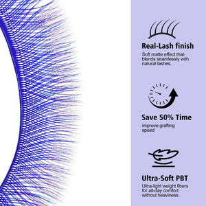 Blue+Purple YY Shape Premade Volume Fan Lashes