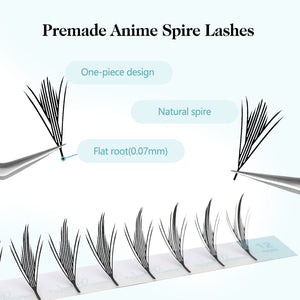 Pestañas Natuhana® Comic Spire Extensiones de Pestañas Suaves Naturales Estilo Manga Automáticas