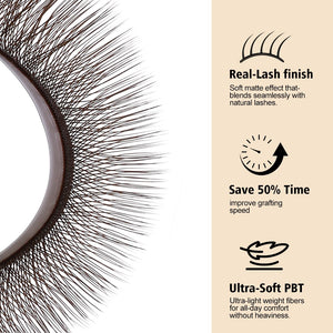 Brown 4D W-Shape Premade Volume Fan Lashes