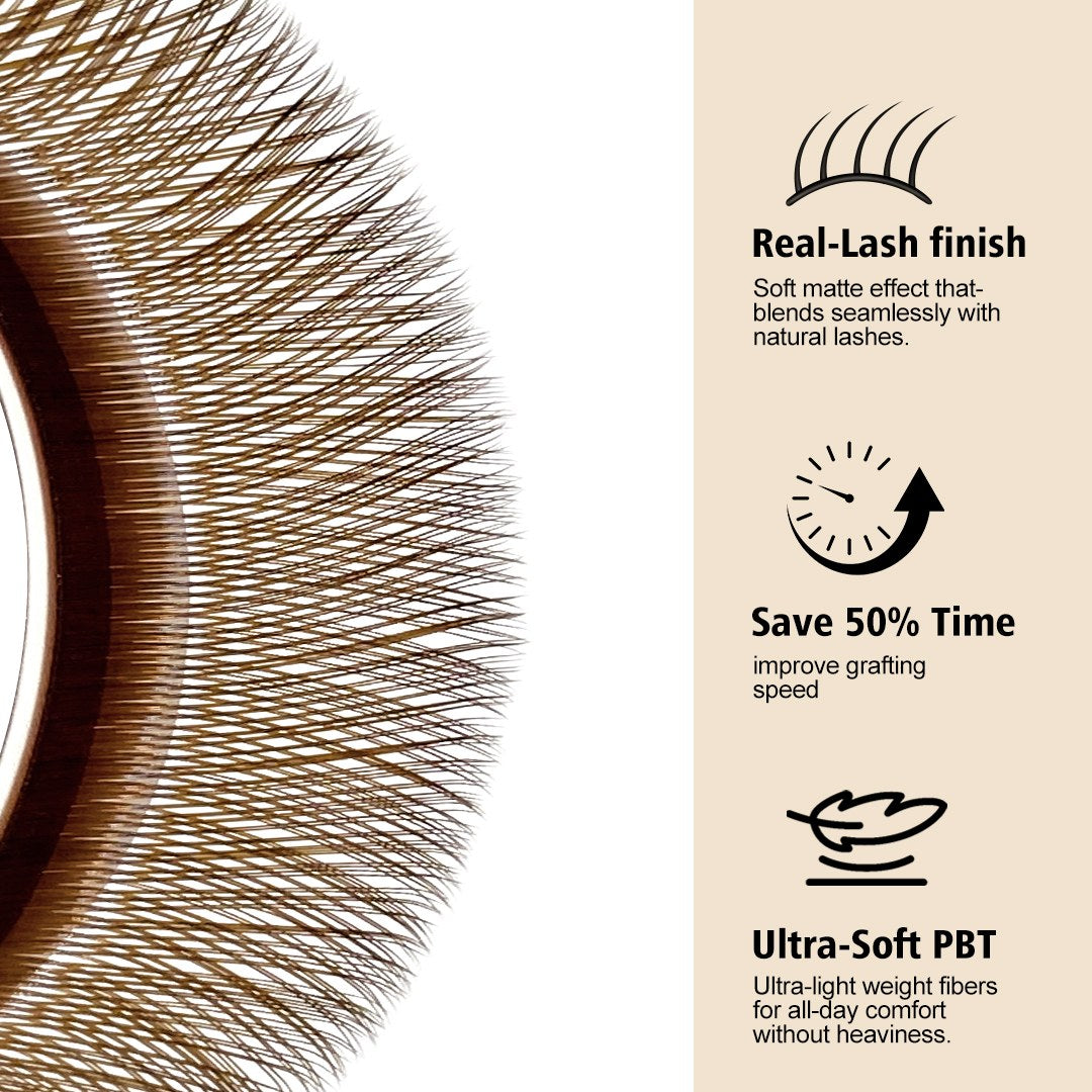 Brown YY Shape Premade Volume Fan Lashes