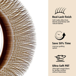 Brown YY Shape Premade Volume Fan Lashes
