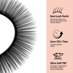 Pestañas postizas Natuhana® en forma de L, longitudes mixtas de 8-15 mm, de PBT suave