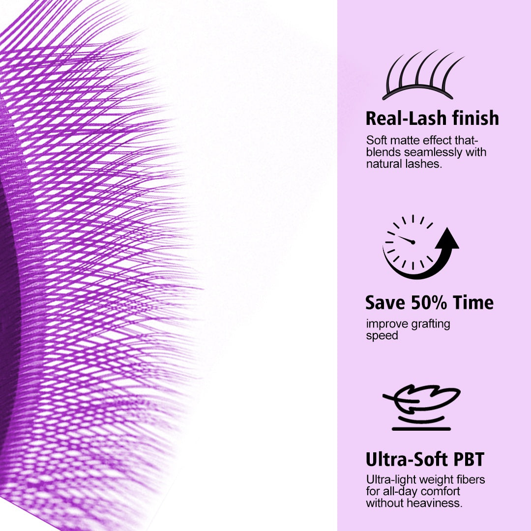 Purple YY Shape Premade Volume Fan Lashes