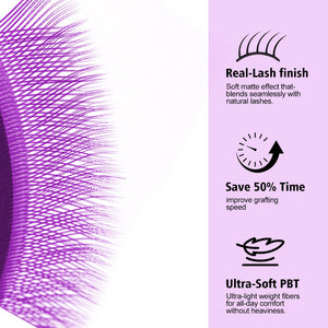 Purple YY Shape Premade Volume Fan Lashes