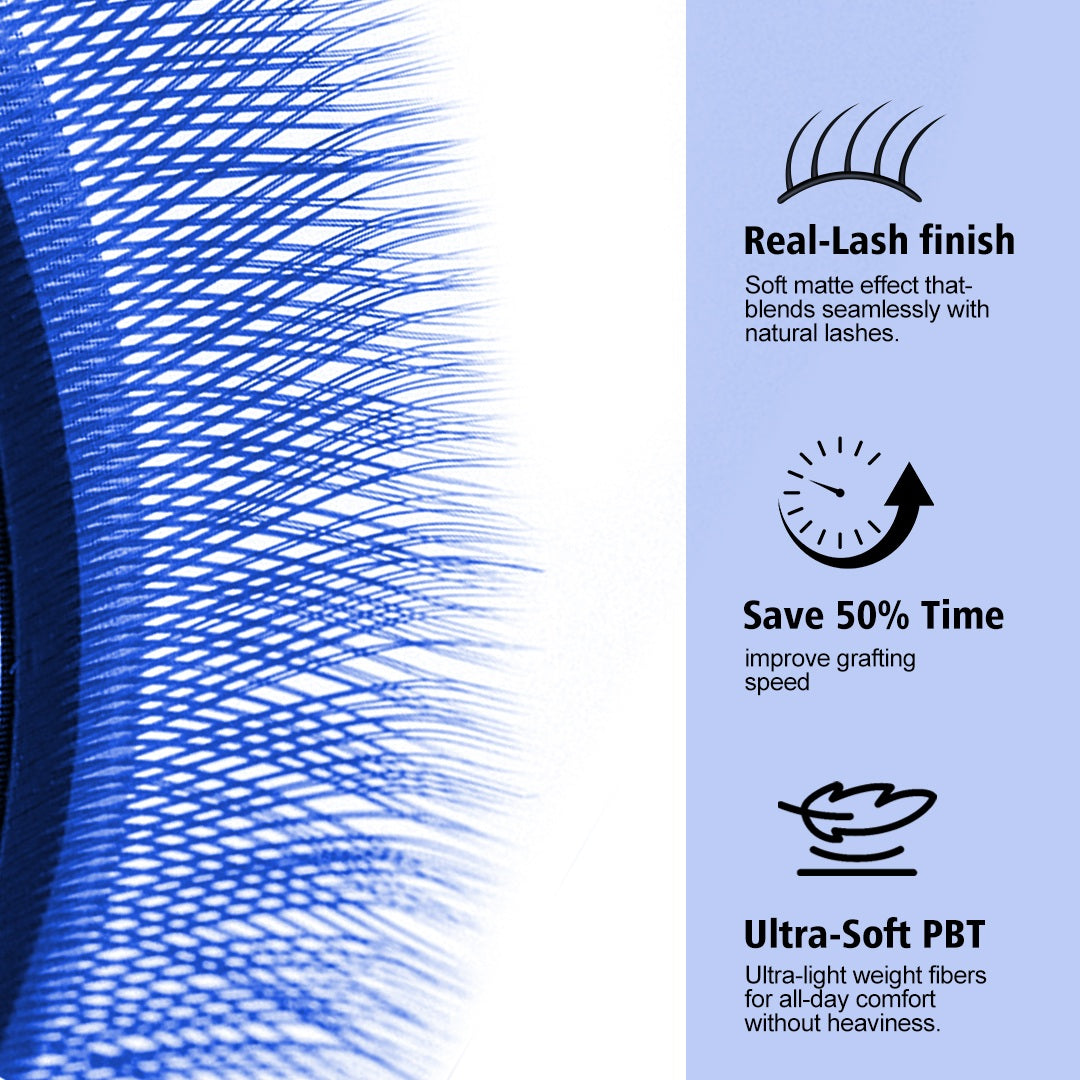 Blue YY Shape Premade Volume Fan Lashes