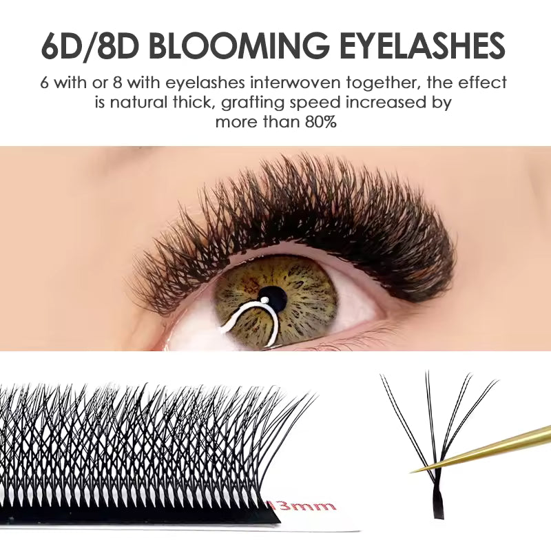 Natuhana® W-Shape 3D Colorful Eyelash Extensions Premade Volume Fans W-