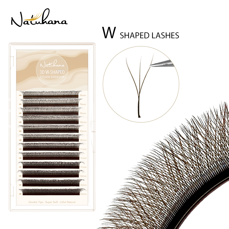 Brown 3D W-Shape Premade Volume Fan Lashes