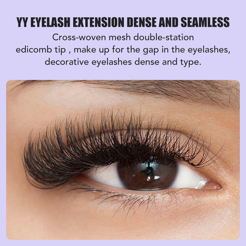Extensiones de pestañas Natuhana® YY Shape C/D Curl Black Y Pestañas Premade V