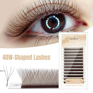 Brown 4D W-Shape Premade Volume Fan Lashes