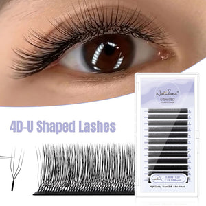 U-Shape 4D W Premade Volume Fan Lashes | 12 Rows