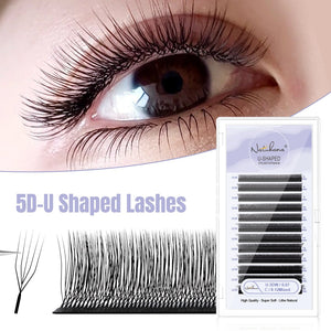 U-Shape 5D W Premade Volume Fan Lashes | 12 Rows