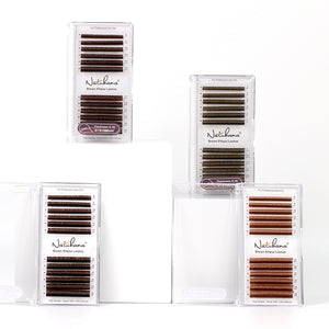 Borwn Ellipse Shape Eyelashes( Mix8-15mm / 12Rows)