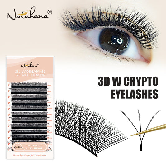 Natuhana® W-образные 3D цветные накладные ресницы, готовые пучки объёмных ресниц W-