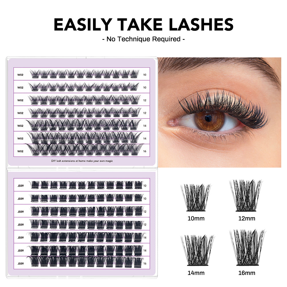 Salon-Grade Cluster Lashes – Fluffy, Long-Lasting DIY Extensions