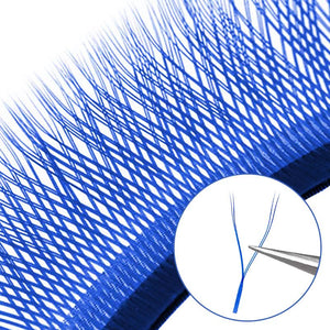 Blue YY Shape Premade Volume Fan Lashes