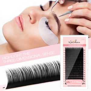 وصلات رموش كلاسيكية (مقاسات متنوعة 8-15mm / 16 صفًا)