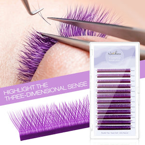 Purple YY Shape Premade Volume Fan Lashes
