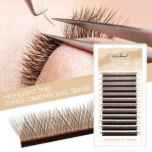 Brown YY Shape Premade Volume Fan Lashes