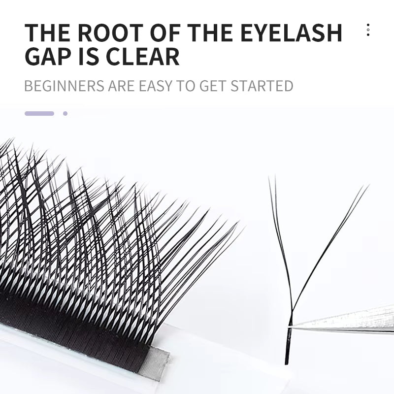 Brown YY Shape Eyelash Extensions 12 Rows