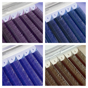 Purple YY Shape Premade Volume Fan Lashes