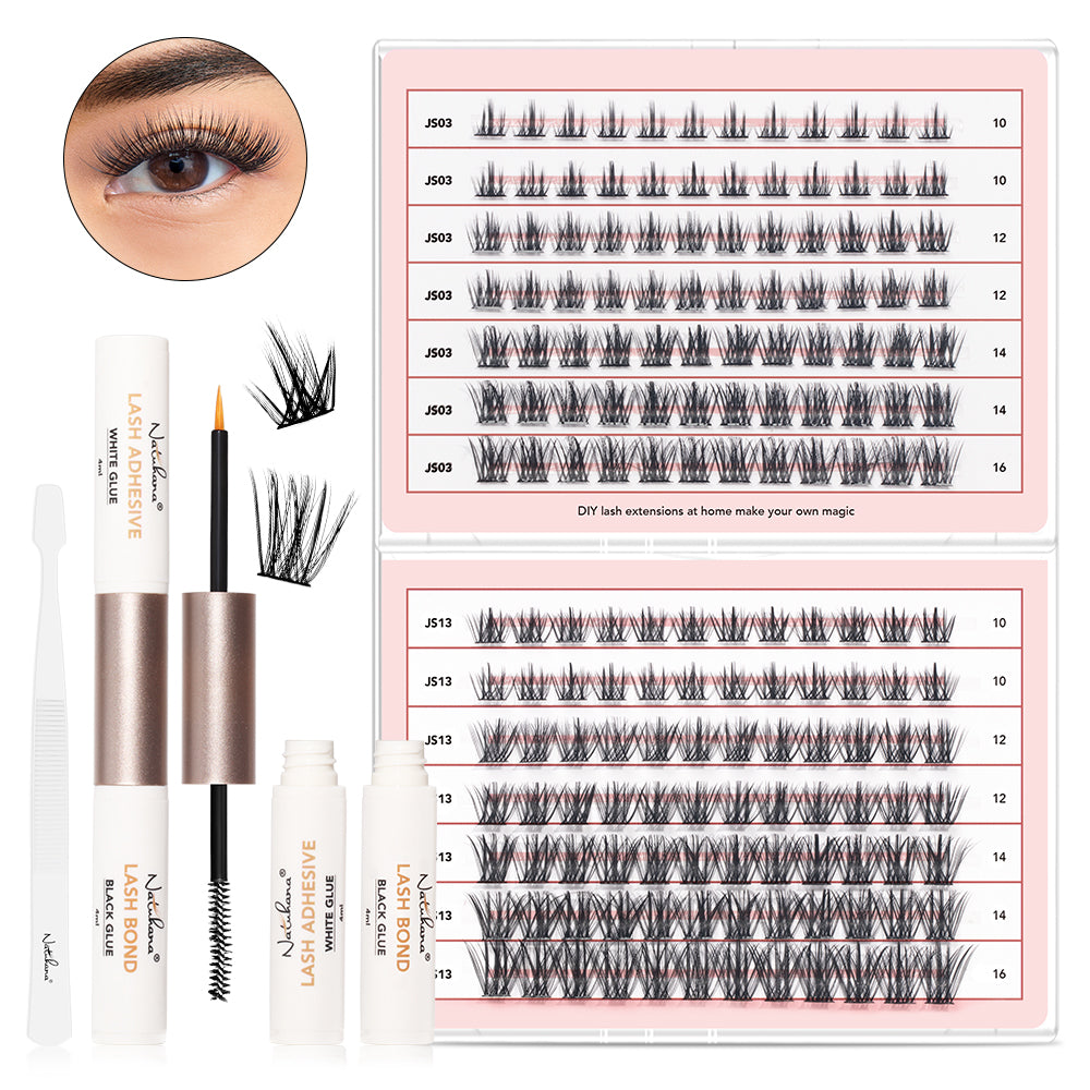 Salon-Grade Cluster Lashes – Fluffy, Long-Lasting DIY Extensions