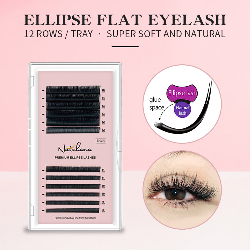 Ellipse Shape Eyelashes (Mix8-15mm /12Rows )