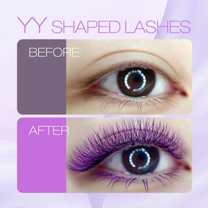 Purple+Black YY Shape Premade Volume Fan Lashes