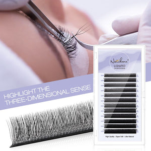 U-Shape 3D W Premade Volume Fan Lashes | 12 Rows