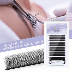U-Shape 5D W Premade Volume Fan Lashes | 12 Rows