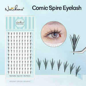 Накладные ресницы Natuhana® Comic Spire естественные, мягкие, в стиле манга, автоматически формирующиеся