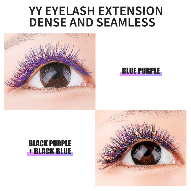 Blue+Black YY Shape Premade Volume Fan Lashes