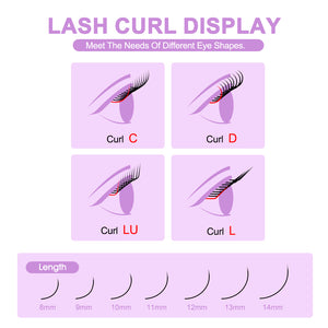 Purple YY Shape Premade Volume Fan Lashes