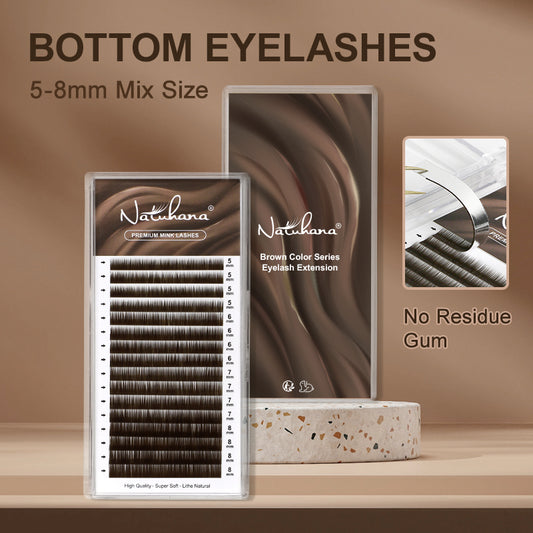 Brown Bottom Eyelash Extension(Mix 5-8mm / 16 Rows)