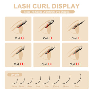 Brown YY Shape Premade Volume Fan Lashes