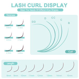 Classic Eyelash  Extensions (8-15mm /16 Rows)