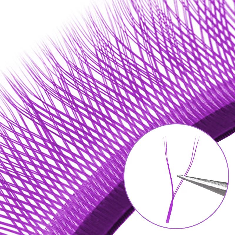 Purple YY Shape Premade Volume Fan Lashes