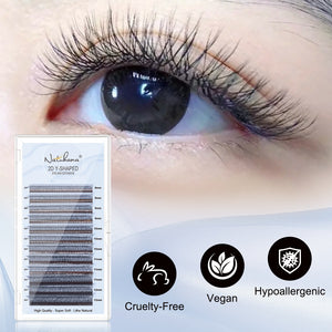 2D Y Single Tip Lashes | 12 Rows