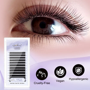 U-Shape 5D W Premade Volume Fan Lashes | 12 Rows