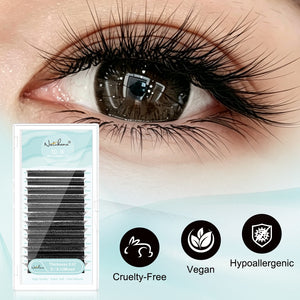 Natuhana® Pestañas de Volumen Prearmadas 3D Camelia en Forma de W